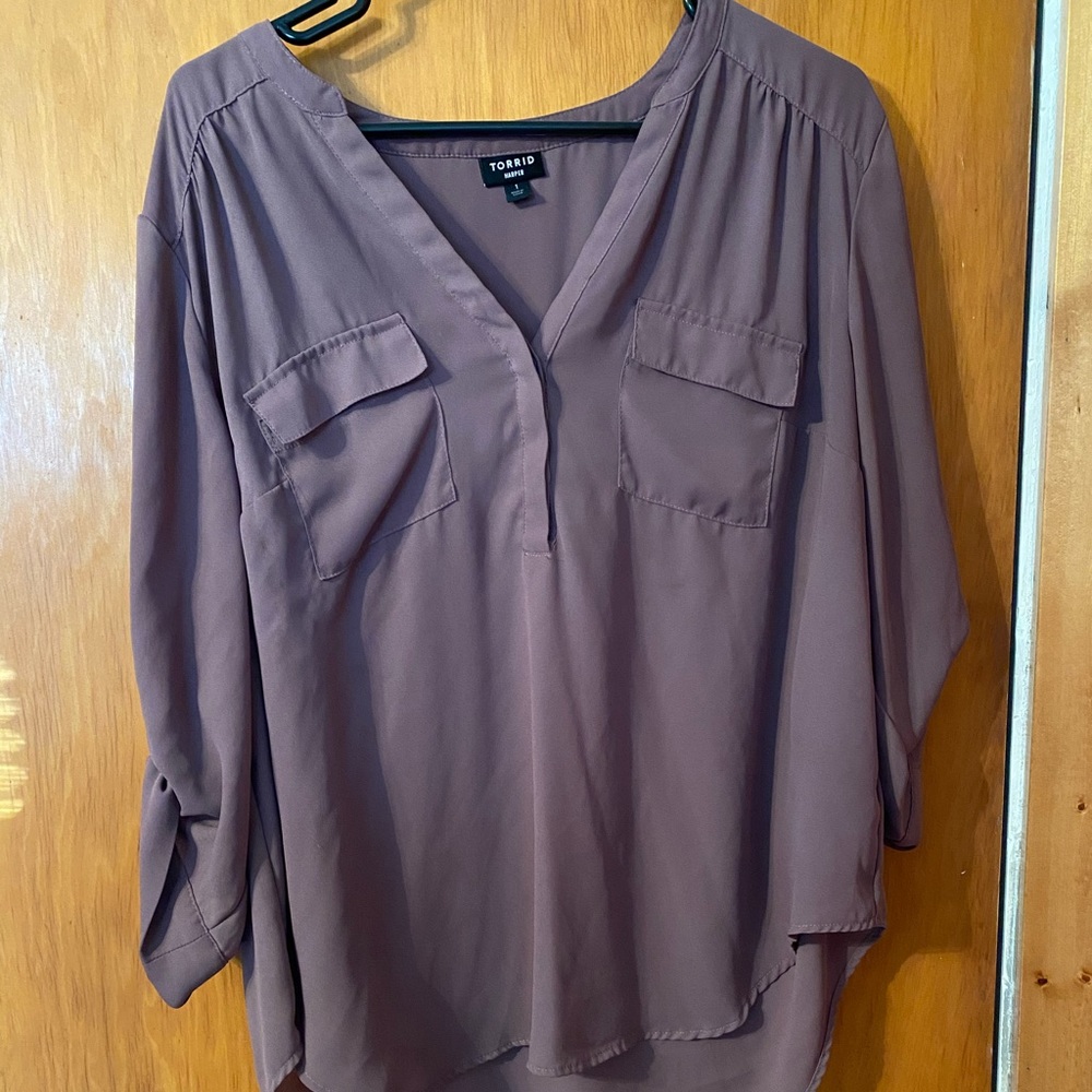 Size 1 purple Torrid Harper shirt